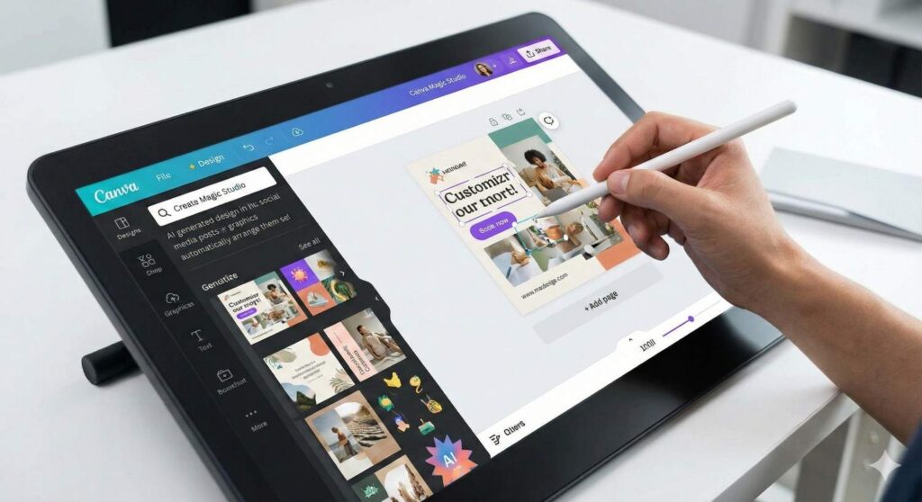 Canva Magic Studio dashboard for automated graphic design