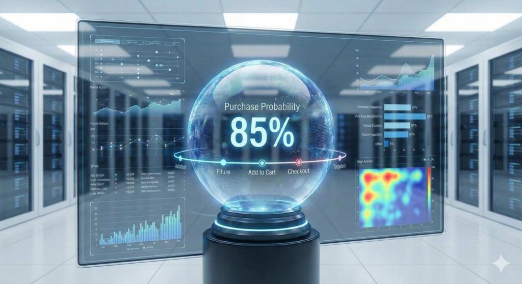 Google Analytics 4 predictive metrics dashboard for marketing
