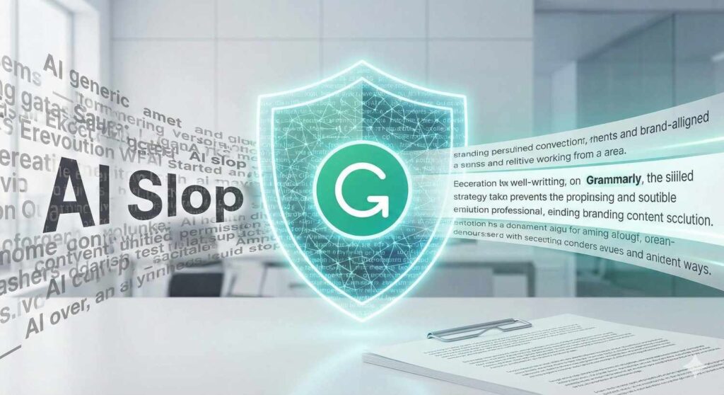 Grammarly interface ensuring brand voice and tone consistency