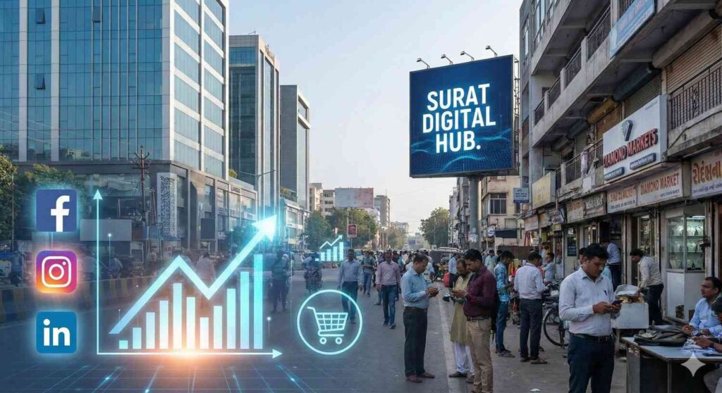 Visual representation of the growing digital economy in Surat