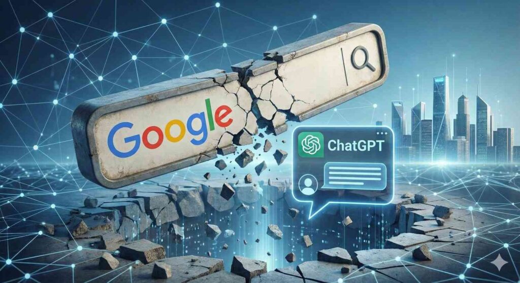 Graph showing the decline of traditional search vs AI-driven search